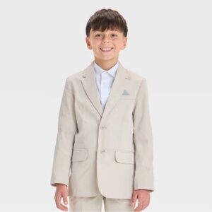 NWT Boy’s Cat & Jack Tan Suit Jacket with Pockets Sz 8 Youth